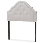 Tête de lit capitonnée pour lit double, découpe arquée, capitonnée, hauteur réglable, polyester