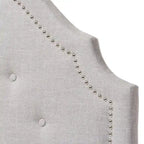 Tête de lit capitonnée pour lit double, découpe arquée, capitonnée, hauteur réglable, polyester