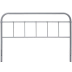 Tête de lit en métal King Size, détails à broches et coins arrondis, 77,5 po L x 40,5 po H, gris poudré