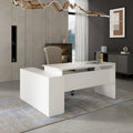 Timechee Office Computer Desk L Shaped Corner Desk Drawers Shelves