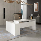 Timechee Office Computer Desk L Shaped Corner Desk Drawers Shelves