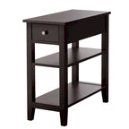 Table d'appoint à 3 niveaux avec 1 tiroir et 2 étagères, 61 cm (L) x 30,5 cm (l) x 62,2 cm (H), MDF, finition imperméable