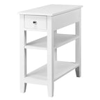Table d'appoint à 3 niveaux avec 1 tiroir et 2 étagères, 61 cm (L) x 30,5 cm (l) x 62,2 cm (H), MDF, finition imperméable