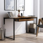 Bureau d'ordinateur contemporain en acier de 50 pouces avec ports USB