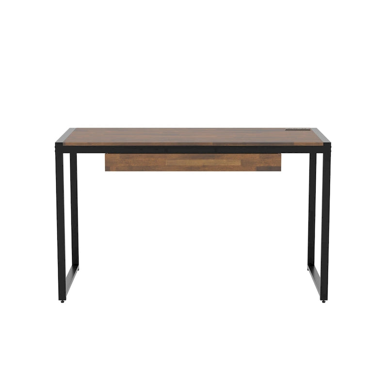 Bureau d'ordinateur contemporain en acier de 50 pouces avec ports USB
