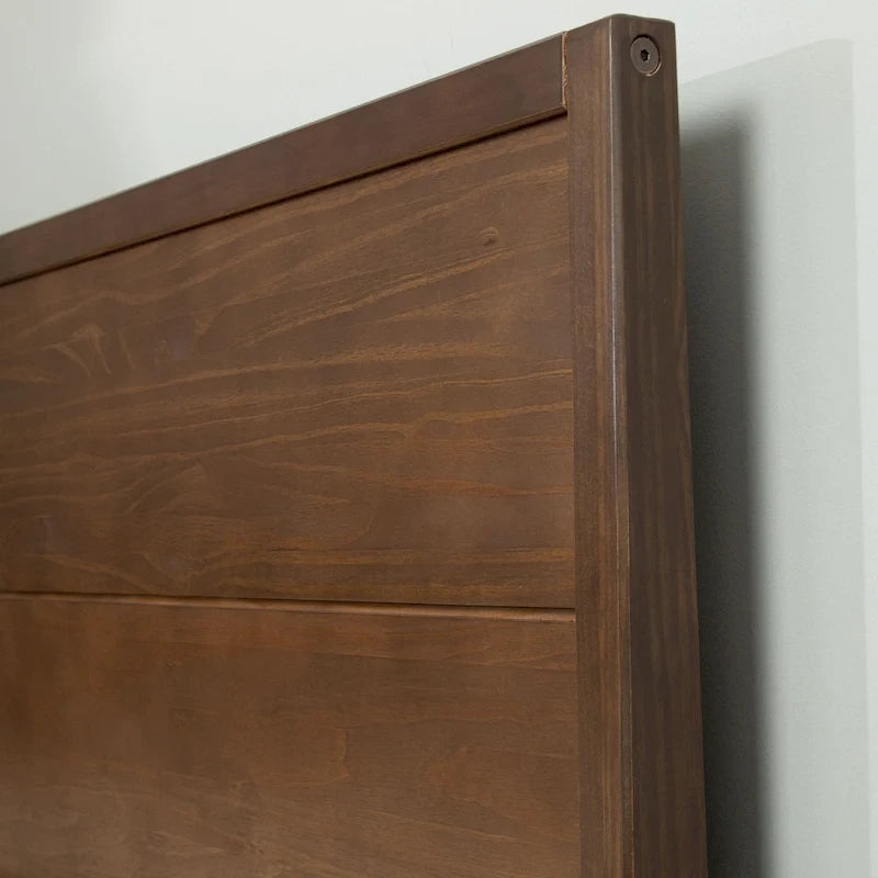 Ensemble de chambre King avec 2 tables de chevet, en bois massif, style minimaliste danois, 450 kg, blanc/noyer
