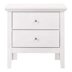 Table de chevet 2 tiroirs, Bois massif et placage, Poignées nickel satiné, 61 cm (H) x 61 cm (L) x 41 cm (P), 9 coloris