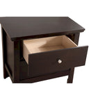 Table de chevet 2 tiroirs, Bois massif et placage, Poignées nickel satiné, 61 cm (H) x 61 cm (L) x 41 cm (P), 9 coloris