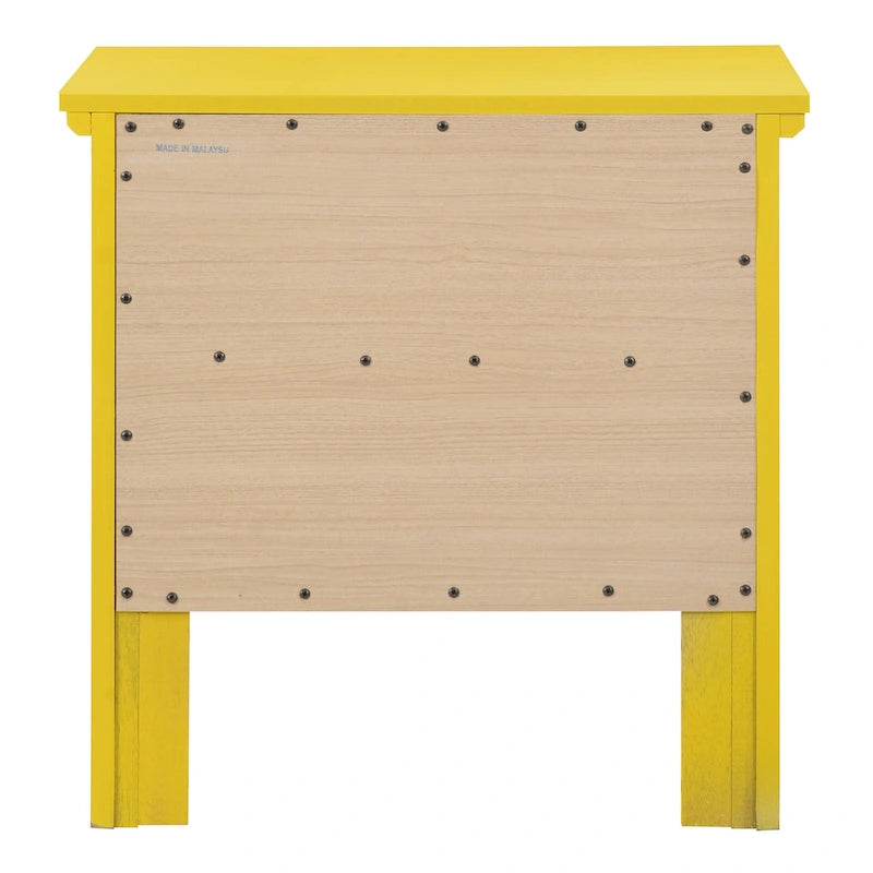 Table de chevet 2 tiroirs, Bois massif et placage, Poignées nickel satiné, 61 cm (H) x 61 cm (L) x 41 cm (P), 9 coloris