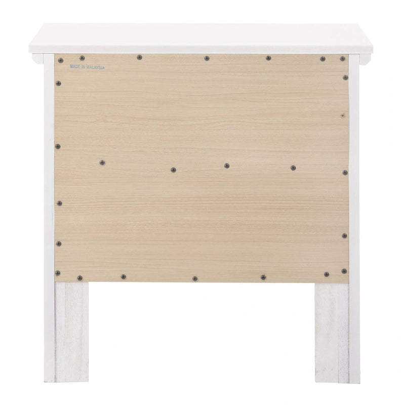 Table de chevet 2 tiroirs, Bois massif et placage, Poignées nickel satiné, 61 cm (H) x 61 cm (L) x 41 cm (P), 9 coloris