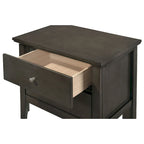 Table de chevet 2 tiroirs, Bois massif et placage, Poignées nickel satiné, 61 cm (H) x 61 cm (L) x 41 cm (P), 9 coloris
