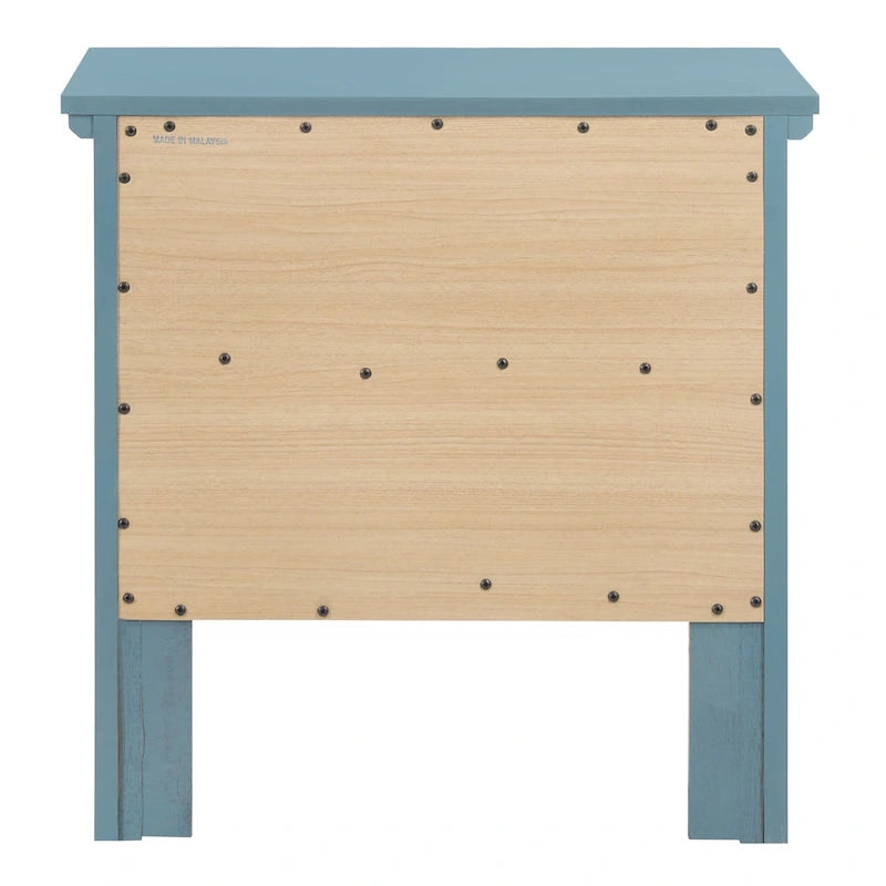Table de chevet 2 tiroirs, Bois massif et placage, Poignées nickel satiné, 61 cm (H) x 61 cm (L) x 41 cm (P), 9 coloris