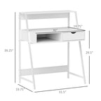 Bureau d'ordinateur pour petits espaces, bureau d'étude pour écolier, petit bureau d'angle avec tiroir et étagères de rangement