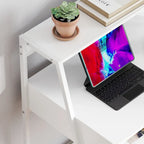 Bureau d'ordinateur pour petits espaces, bureau d'étude pour écolier, petit bureau d'angle avec tiroir et étagères de rangement