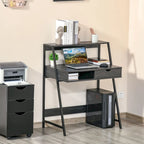 Bureau d'ordinateur pour petits espaces, bureau d'étude pour écolier, petit bureau d'angle avec tiroir et étagères de rangement