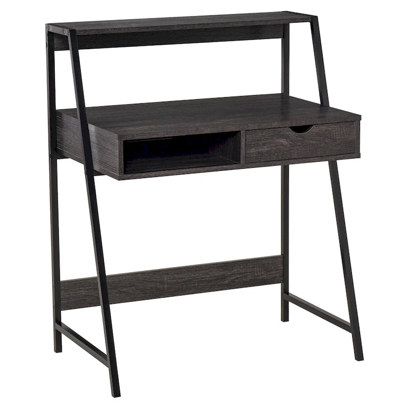 Bureau d'ordinateur pour petits espaces, bureau d'étude pour écolier, petit bureau d'angle avec tiroir et étagères de rangement