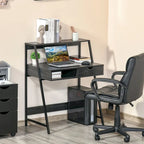 Bureau d'ordinateur pour petits espaces, bureau d'étude pour écolier, petit bureau d'angle avec tiroir et étagères de rangement