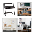 Bureau d'ordinateur pour petits espaces, bureau d'étude pour écolier, petit bureau d'angle avec tiroir et étagères de rangement