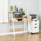 Bureau d'ordinateur pour petits espaces, bureau d'étude pour écolier, petit bureau d'angle avec tiroir et étagères de rangement