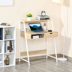 Bureau d'ordinateur pour petits espaces, bureau d'étude pour écolier, petit bureau d'angle avec tiroir et étagères de rangement