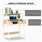 Bureau d'ordinateur pour petits espaces, bureau d'étude pour écolier, petit bureau d'angle avec tiroir et étagères de rangement