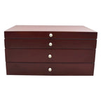 Elegant Walnut Finish Wood Jewlery Box