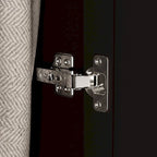 Armoire penderie blanche/marron foncé avec porte miroir, 3 portes, tringle à vêtements, 3 tiroirs et 4 étagères