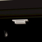 Armoire penderie blanche/marron foncé avec porte miroir, 3 portes, tringle à vêtements, 3 tiroirs et 4 étagères