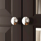 Armoire penderie blanche/marron foncé avec porte miroir, 3 portes, tringle à vêtements, 3 tiroirs et 4 étagères