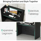 Bureau de réception avec comptoir, panneau de particules E1, 120 cm (L) x 110 cm (H), 100 kg, beige/noir