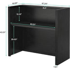 Bureau de réception avec comptoir, panneau de particules E1, 120 cm (L) x 110 cm (H), 100 kg, beige/noir