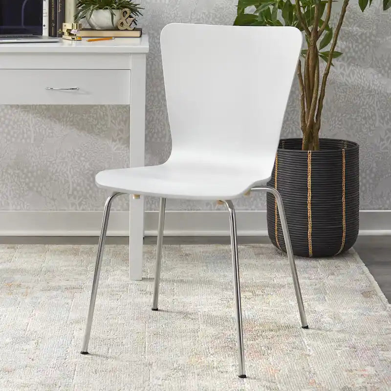 Chaise sablier en bois courbé, gris/blanc/espresso, pieds chromés, rétro, 1 place