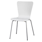 Chaise sablier en bois courbé, gris/blanc/espresso, pieds chromés, rétro, 1 place