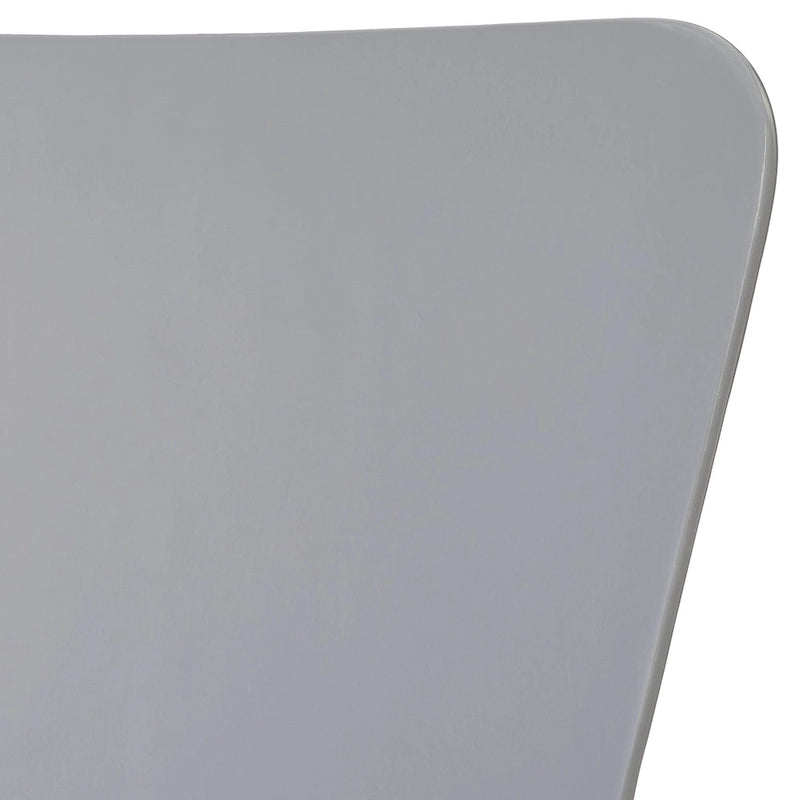 Chaise sablier en bois courbé, gris/blanc/espresso, pieds chromés, rétro, 1 place