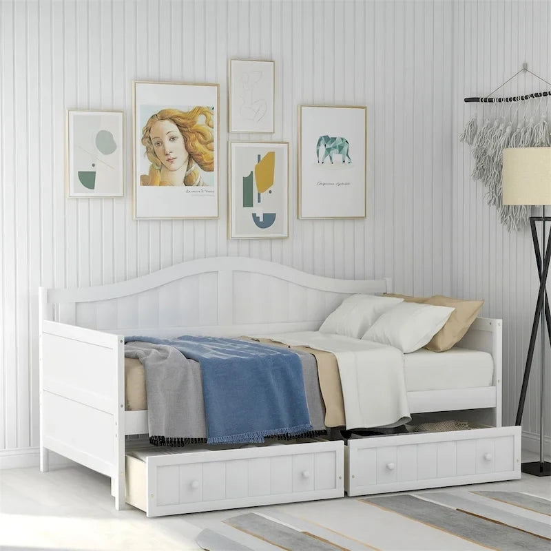 Merax Twin Wooden Daybed with 2 Drawers