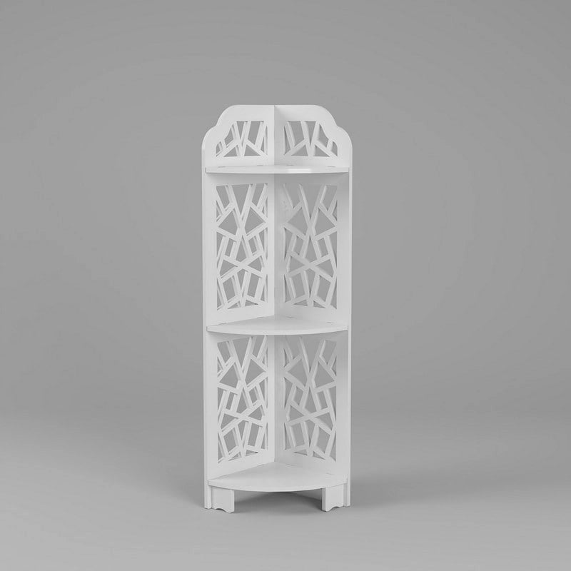 Étagère d'angle de douche à 3 niveaux, cadre en X, PVC étanche, ignifuge, anti-moisissure, blanc