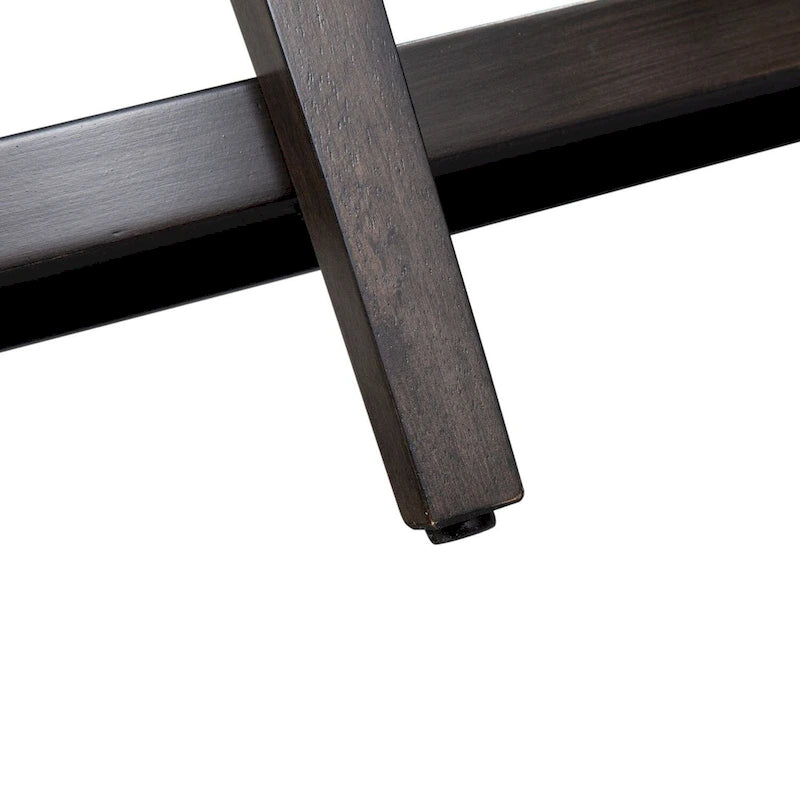 Console demi-lune, dessus rayonnant, 2 étagères ouvertes, 127 cm (50 po) L x 45,7 cm (18 po) P x 74,9 cm (29,5 po) H, en hévéa et chêne