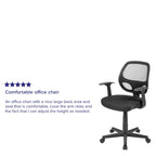 Chaise de bureau pivotante à dossier mi-haut en maille, base en nylon, soutien lombaire, pivotement à 360°, 1 place, noir/gris