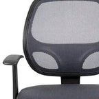 Chaise de bureau pivotante à dossier mi-haut en maille, base en nylon, soutien lombaire, pivotement à 360°, 1 place, noir/gris