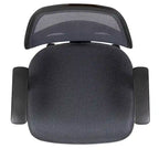 Chaise de bureau pivotante à dossier mi-haut en maille, base en nylon, soutien lombaire, pivotement à 360°, 1 place, noir/gris
