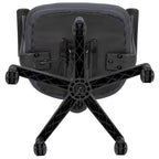Chaise de bureau pivotante à dossier mi-haut en maille, base en nylon, soutien lombaire, pivotement à 360°, 1 place, noir/gris