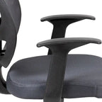 Chaise de bureau pivotante à dossier mi-haut en maille, base en nylon, soutien lombaire, pivotement à 360°, 1 place, noir/gris