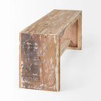 Banc d'entrée en bois recyclé, marron, rustique, cadre cubique, 47"L x 13"P x 18"H
