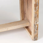 Banc d'entrée en bois recyclé, marron, rustique, cadre cubique, 47"L x 13"P x 18"H