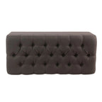 Banc de rangement capitonné, anthracite, couvercle à charnière, pieds en noyer, 1-2 places