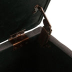 Banc de rangement capitonné, anthracite, couvercle à charnière, pieds en noyer, 1-2 places