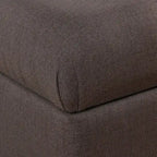Banc de rangement capitonné, anthracite, couvercle à charnière, pieds en noyer, 1-2 places
