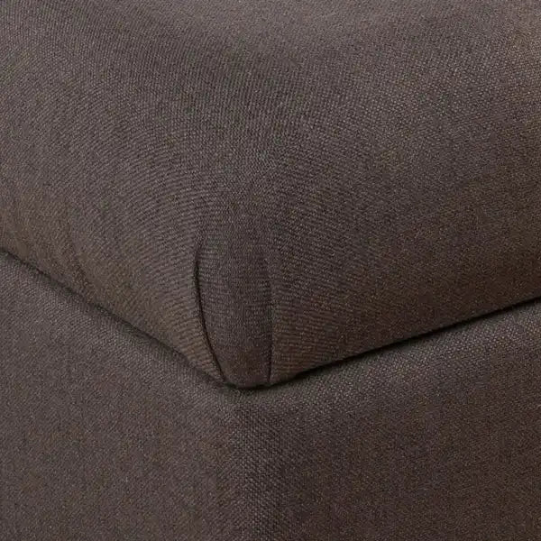 Banc de rangement capitonné, anthracite, couvercle à charnière, pieds en noyer, 1-2 places
