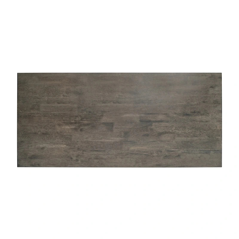 Table basse X-Frame avec étagère, Acacia Gris/Gris Foncé/Noyer, Bois massif