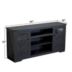 Meuble TV de ferme noir/blanc, convient aux téléviseurs de 75 pouces, 167,6 cm (L) x 40,6 cm (P) x 66 cm (H), 9 compartiments, portes vitrées
